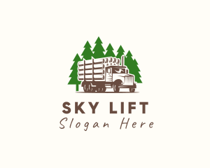 Forest Logging Truck logo design