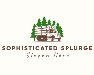 Forest Logging Truck logo design