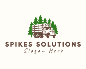 Forest Logging Truck logo design