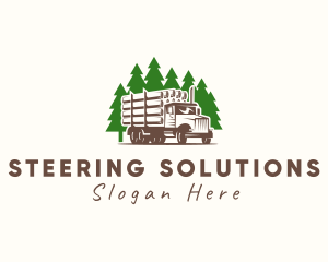 Forest Logging Truck logo design