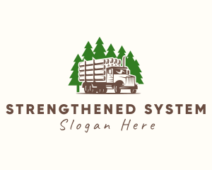 Forest Logging Truck logo design