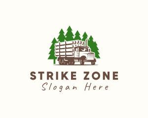 Forest Logging Truck logo design