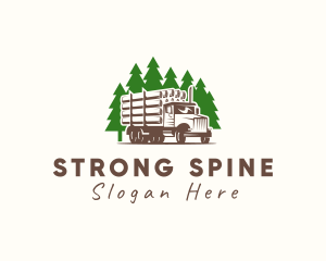 Forest Logging Truck logo design