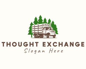 Forest Logging Truck logo design