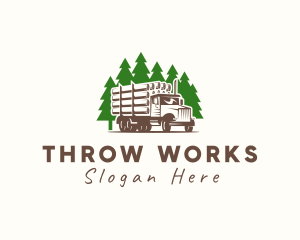 Forest Logging Truck logo design