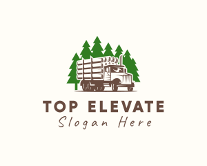 Forest Logging Truck logo design