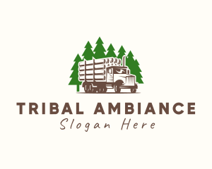 Forest Logging Truck logo design