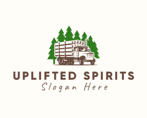 Forest Logging Truck logo design