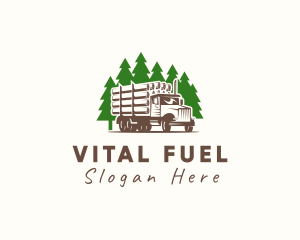 Forest Logging Truck logo design