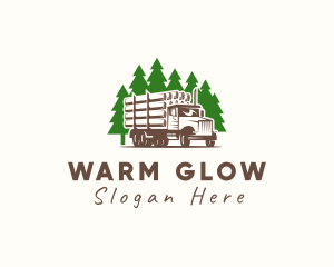 Forest Logging Truck logo design