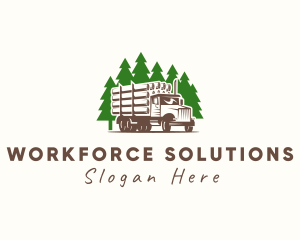 Forest Logging Truck logo design