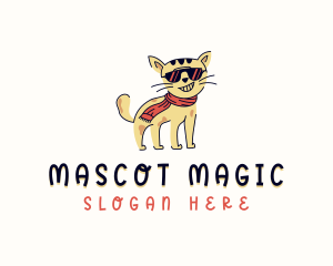 Feline Cat Scarf logo design