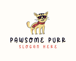 Feline Cat Scarf logo design