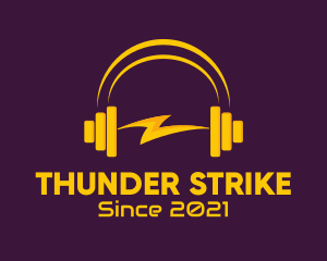 Thunder Gym Headphones logo design