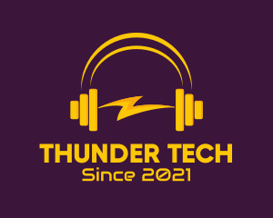 Thunder Gym Headphones logo design