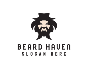 Mongolian Man Beard logo design