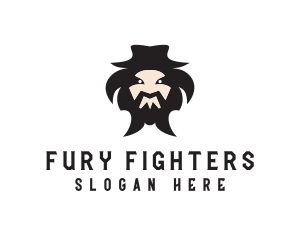 Mongolian Man Beard logo design