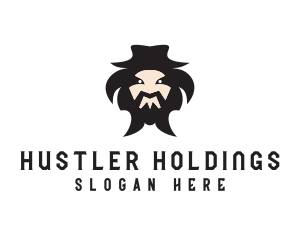 Mongolian Man Beard logo design