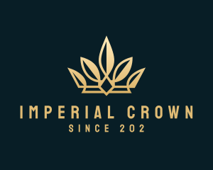 Natural Gold Leaf Crown logo design