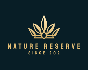 Natural Gold Leaf Crown logo design