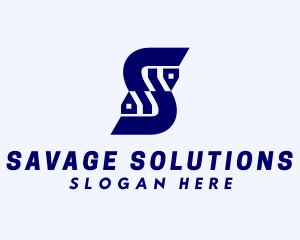 Blue Subdivision Letter S logo design