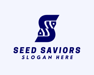 Blue Subdivision Letter S logo design