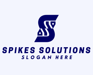 Blue Subdivision Letter S logo design