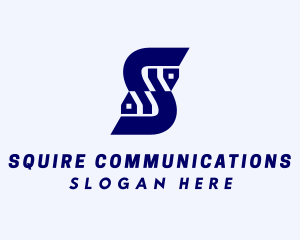 Blue Subdivision Letter S logo design