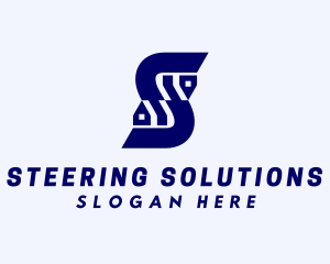 Blue Subdivision Letter S logo design