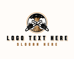 Chainsaw Tree Lumberjack logo