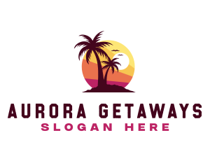 Summer Getaway Sunset logo design