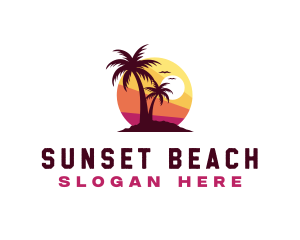 Summer Getaway Sunset logo design