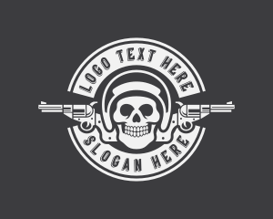 Skull Revolver Firearm logo