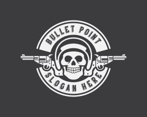 Skull Revolver Firearm logo design