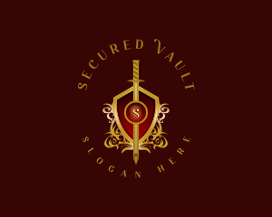 Knight Sword Shield logo design