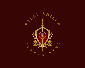 Knight Sword Shield logo design