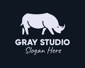 Gray Wild Rhinoceros logo