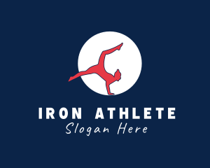 Woman Gymnast Athlete logo design