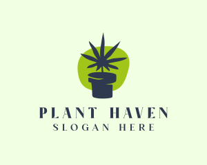 Marijuana Vase Plant logo design