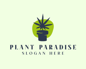 Marijuana Vase Plant logo design