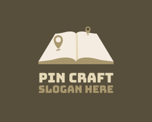 Beige Atlas Location Pin logo design