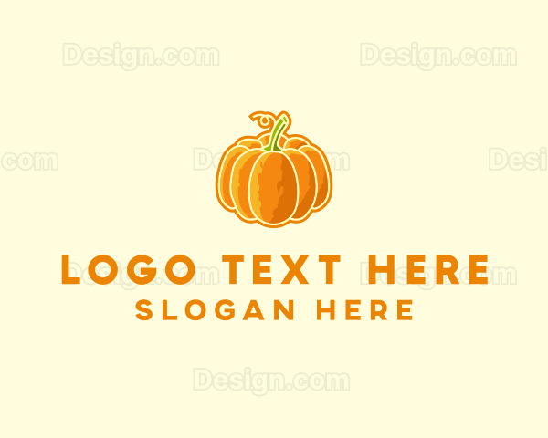 Orange Pumpkin Vegetable Logo