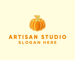 Orange Pumpkin Vegetable logo design