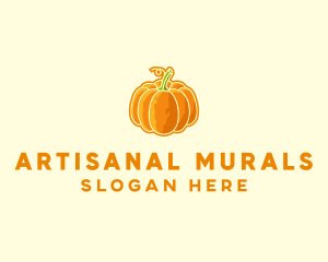 Orange Pumpkin Vegetable logo design