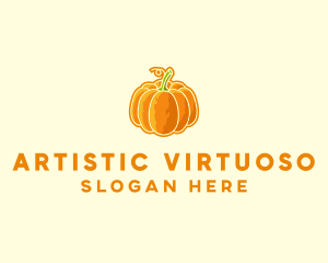 Orange Pumpkin Vegetable logo design