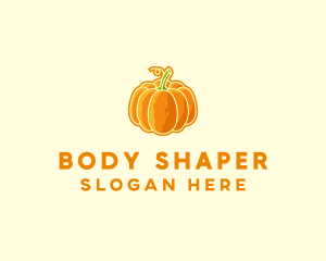 Orange Pumpkin Vegetable logo design