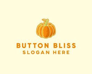 Orange Pumpkin Vegetable logo design