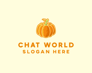 Orange Pumpkin Vegetable logo design