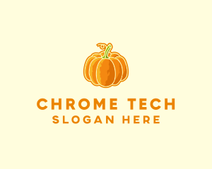 Orange Pumpkin Vegetable logo design