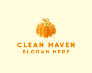 Orange Pumpkin Vegetable logo design